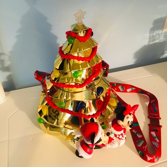 ✨ Disney World 50th Celebration Gold Light Up Christmas Tree Popcorn Bucket ✨ - Picture 5 of 12